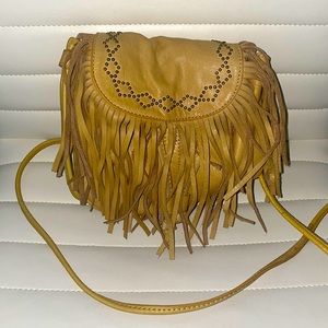 Lucky Brand Leather Fringe Crossbody bag.
